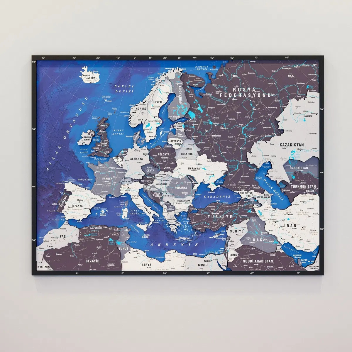 Framed Maps with Sea Background · Europe · Nimbus