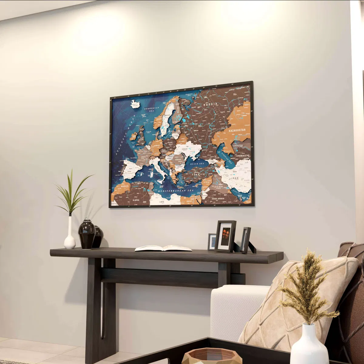 Framed Maps with Sea Background · Europe · Soil