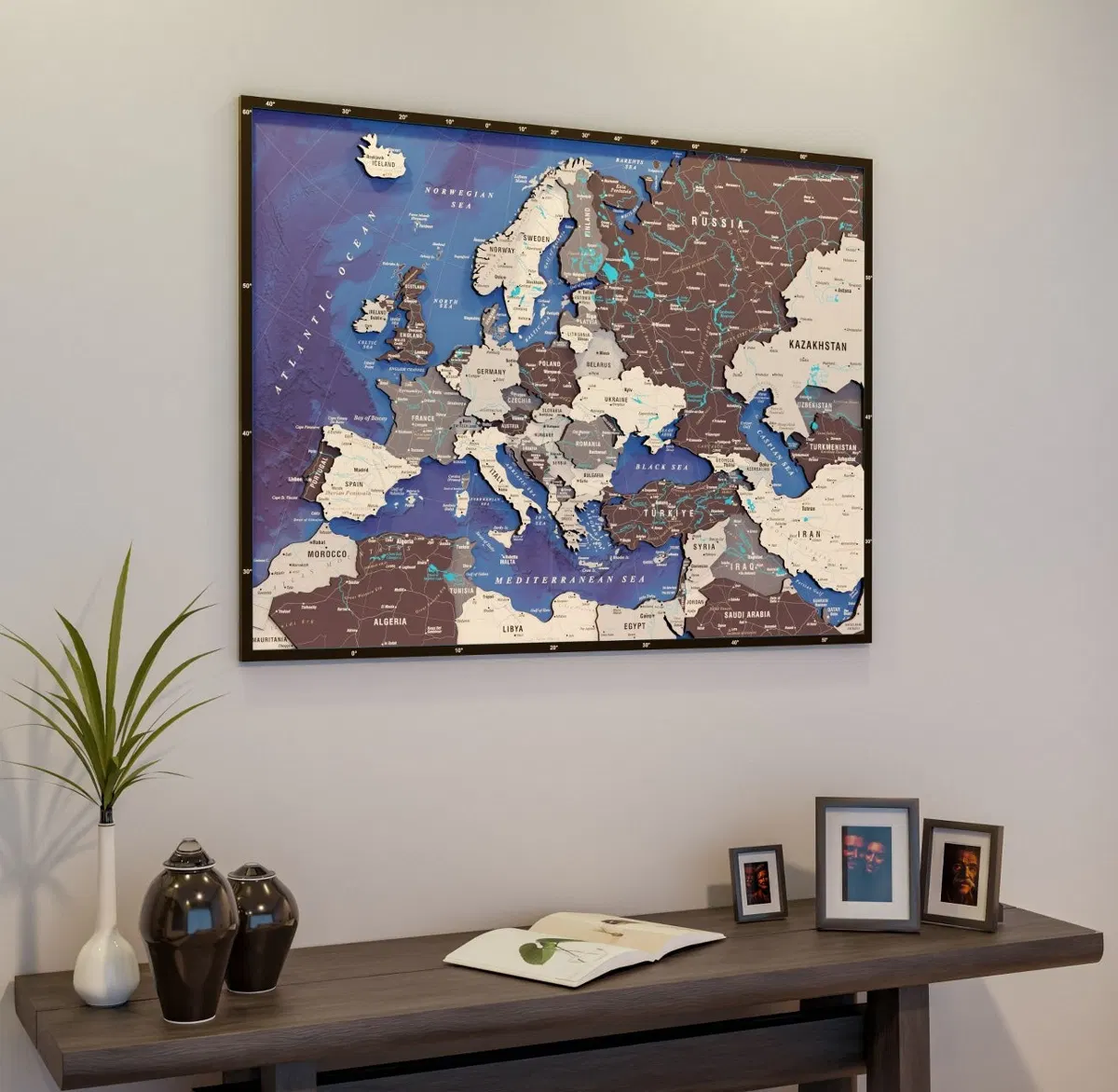Framed Maps with Sea Background · Europe · Nimbus