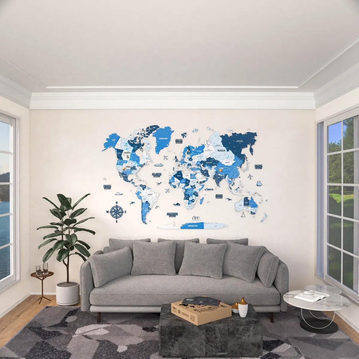 World Map · Navy