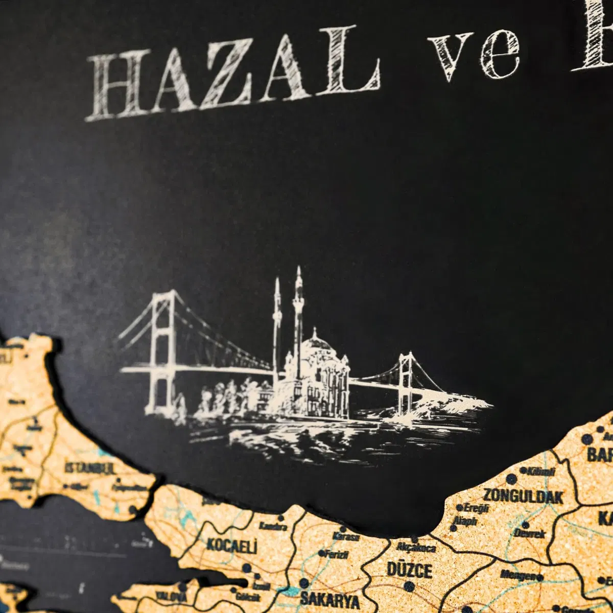 Cork Board Maps · Türkiye · personalised