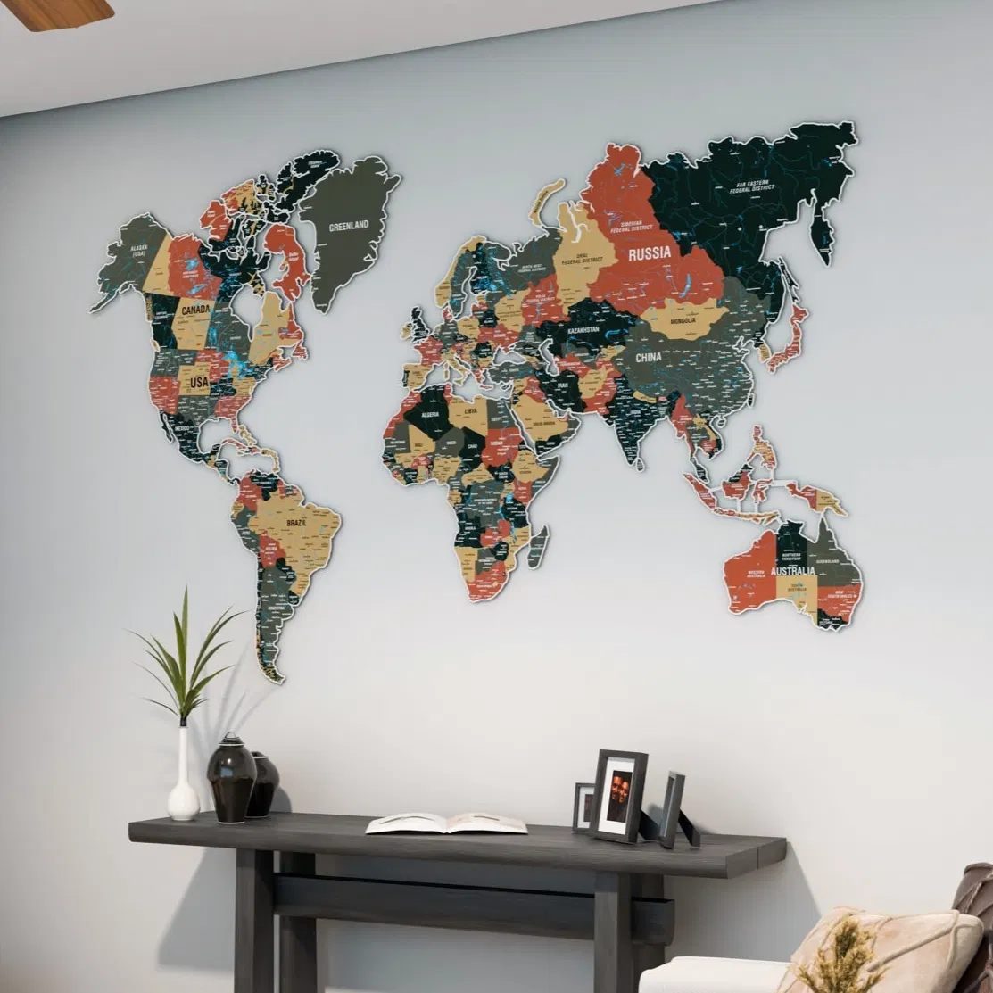 Metal World Map · Sage