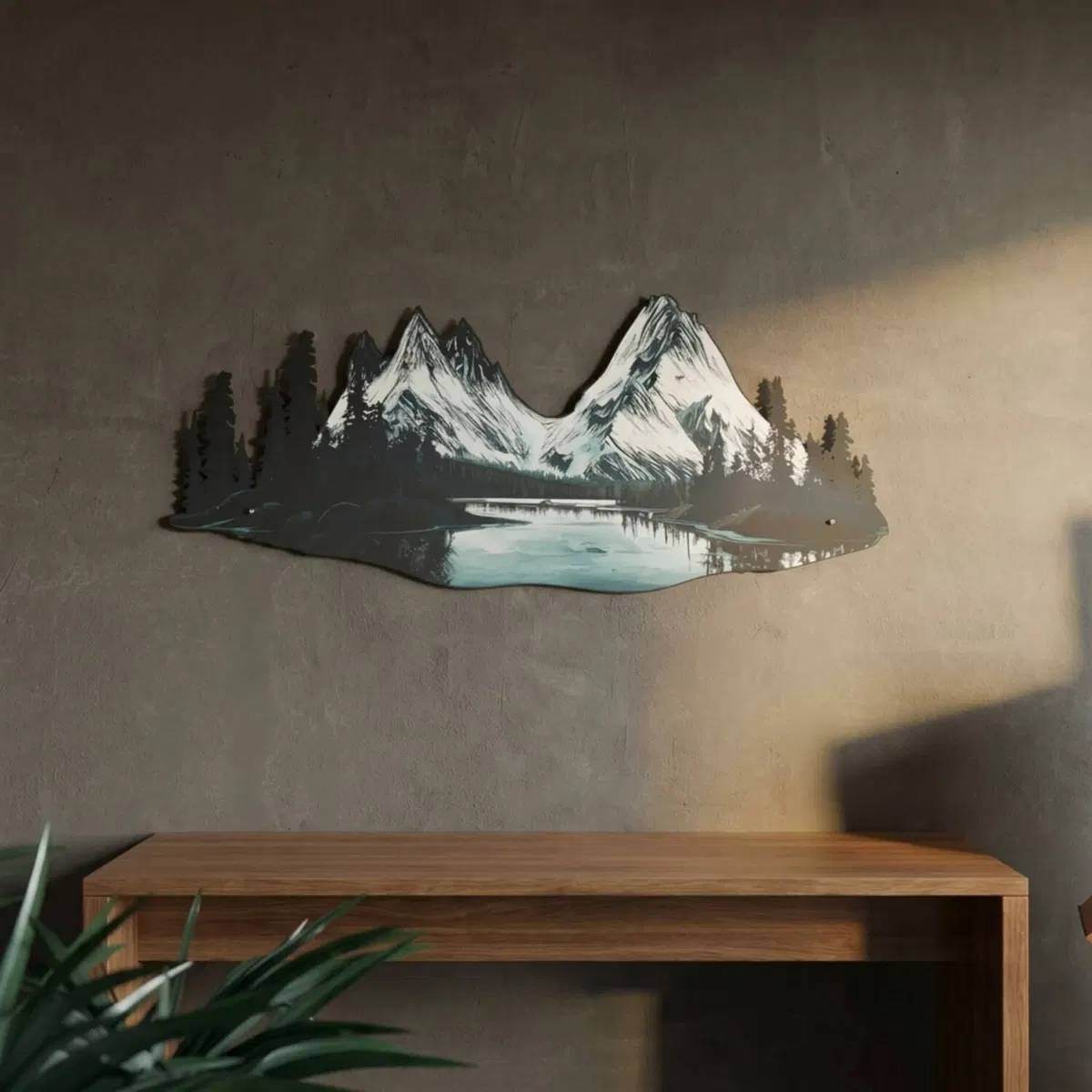 Nature and Kids' Room Metal Wall Art · Mountain and River Landscape