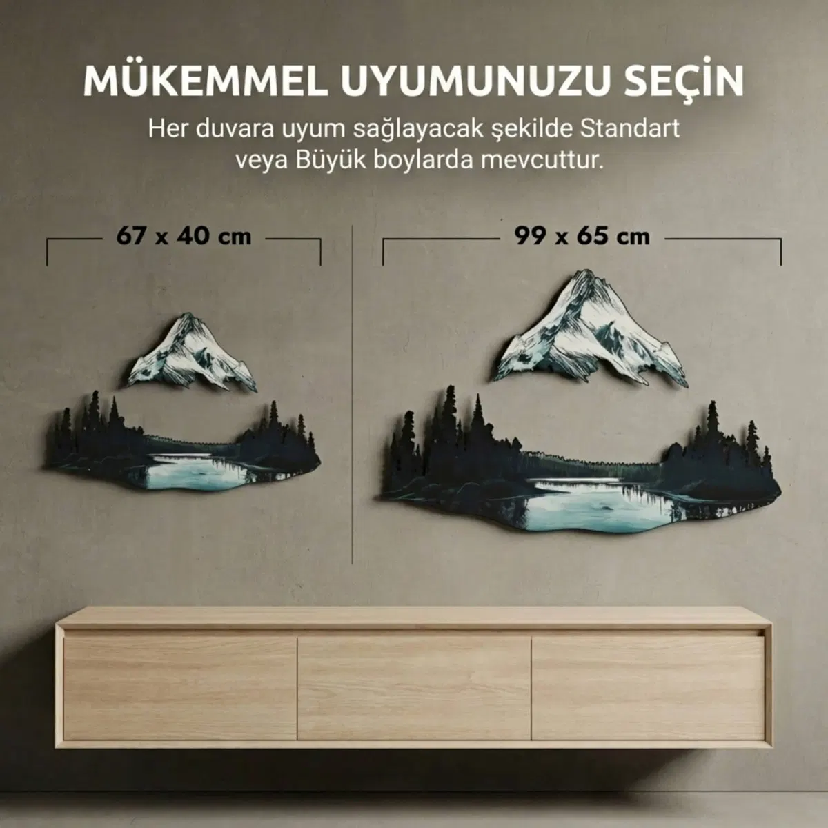 Nature and Kids' Room Metal Wall Art · Mountain and Lake Landscape