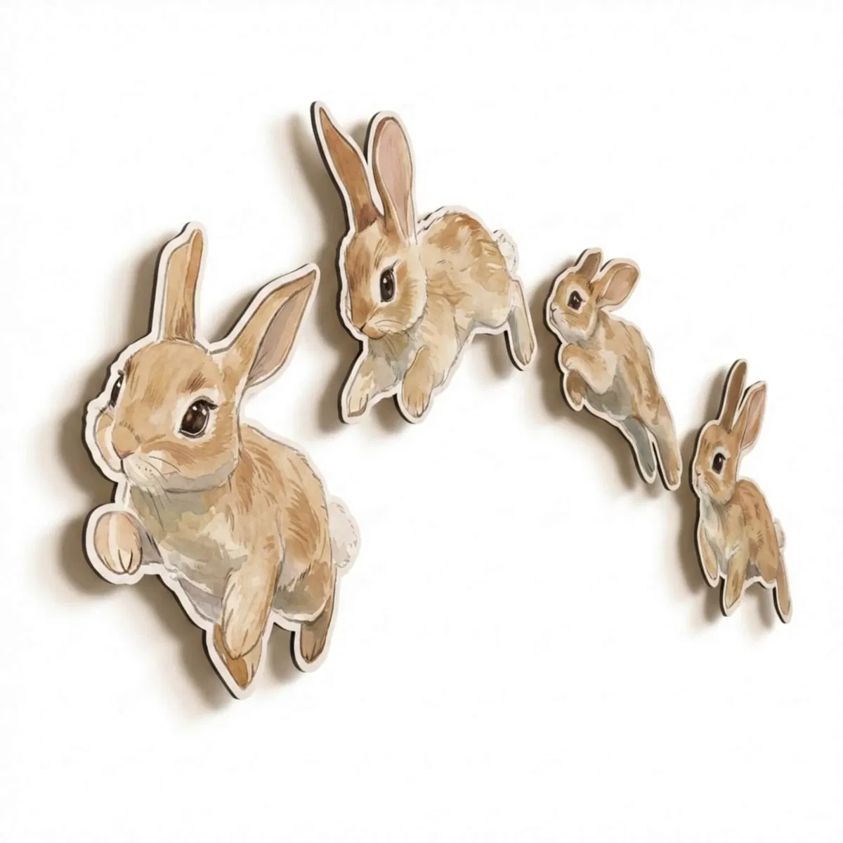 Nature and Kids' Room Metal Wall Art · Jumping Rabbits