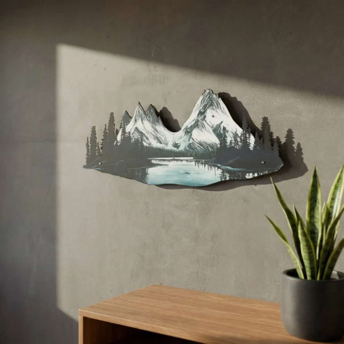 Nature and Kids' Room Metal Wall Art · Mountain and River Landscape