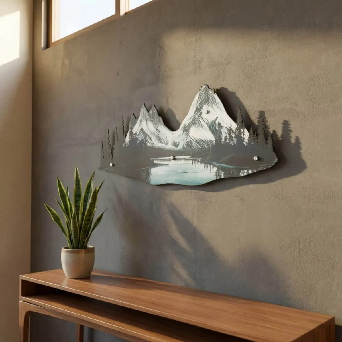 Nature and Kids' Room Metal Wall Art · Mountain and River Landscape