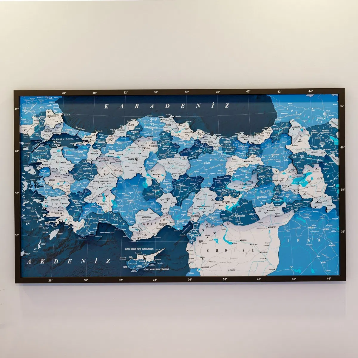 Framed Maps with Sea Background · Türkiye · Navy