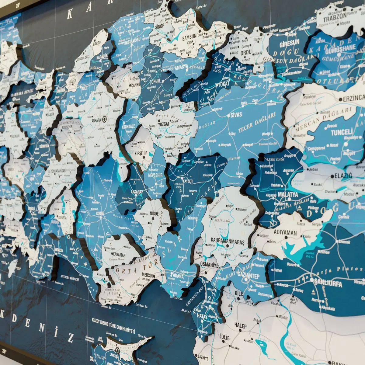 Framed Maps with Sea Background · Türkiye · Navy
