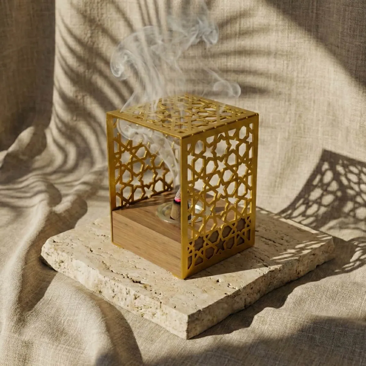 Incense Burner with Wooden Stand