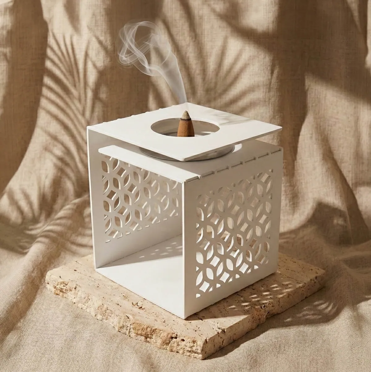 Geometric Incense Burner · Colour: White