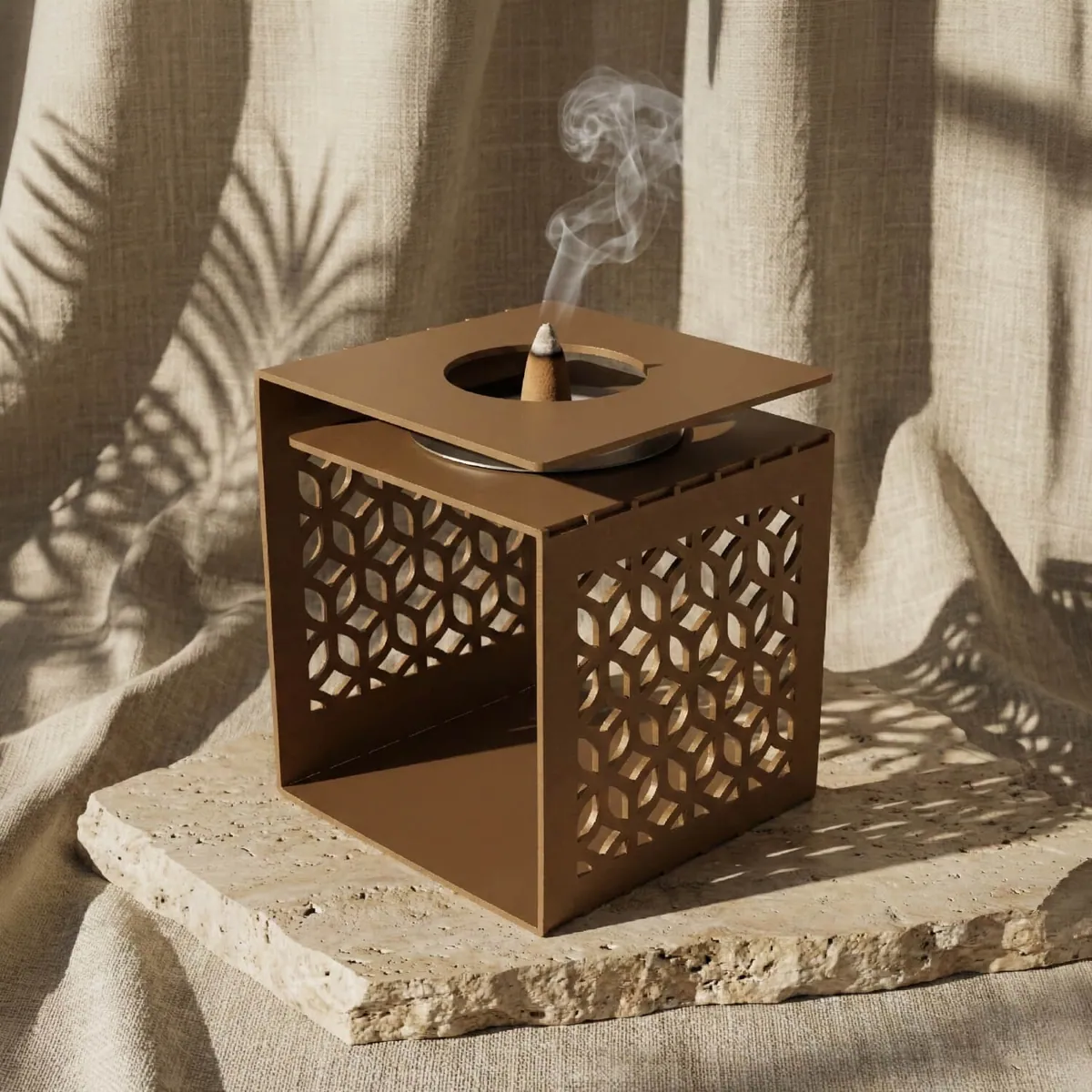 Geometric Incense Burner · Colour: Copper
