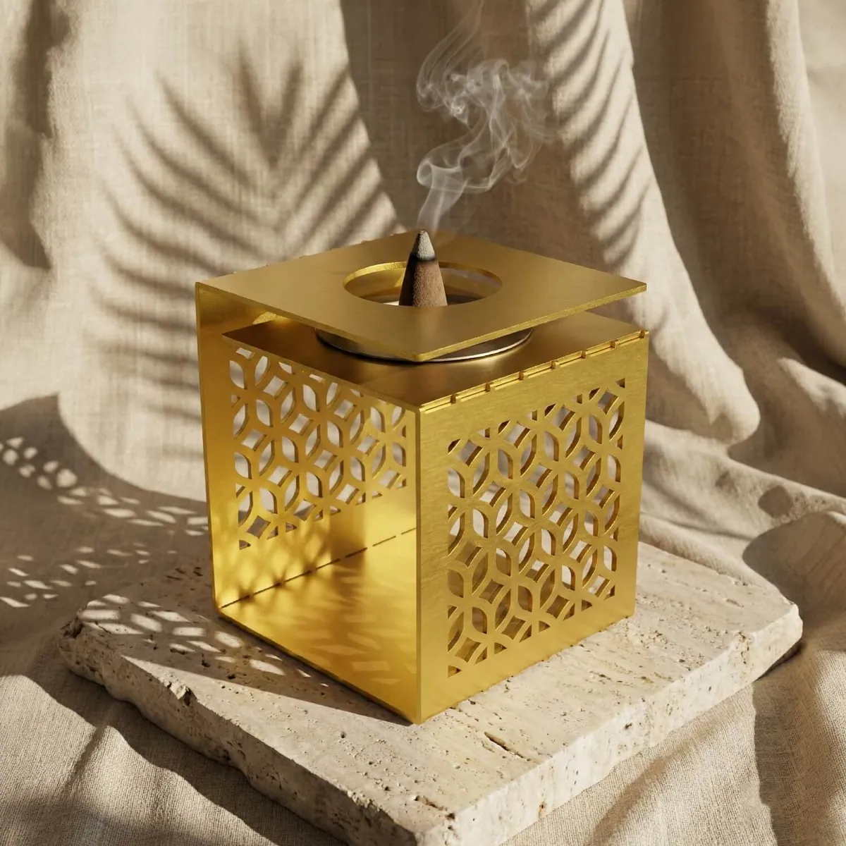 Geometric Incense Burner · Colour: Gold
