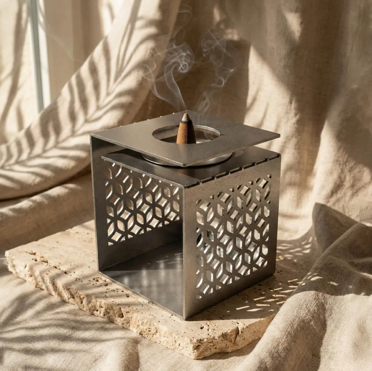 Geometric Incense Burner · Colour: Silver