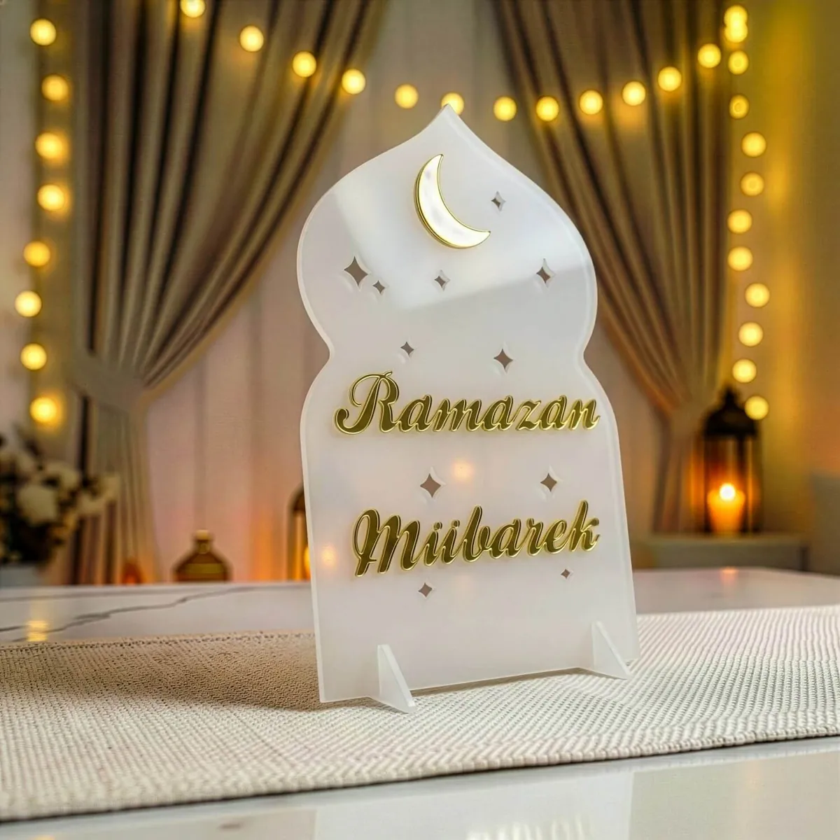 Kişiye Özel Ramazan Dekoru · Ramazan Mübarek · Buzlu üzeri Altın