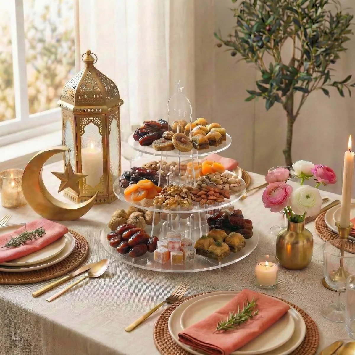 Dome and Round Serving Stand · Round · Clear