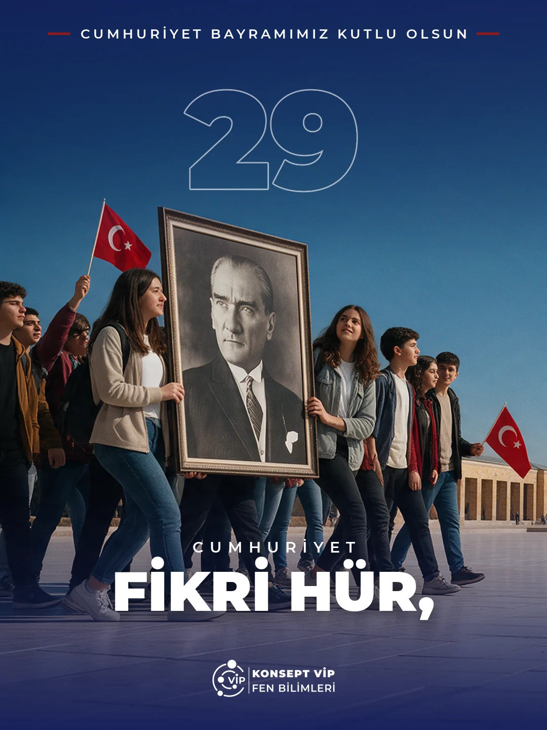 Konsept VİP · 29 Ekim Cumhuriyet Bayramı · Fikri hür · Sosyal Medya Tasarımı