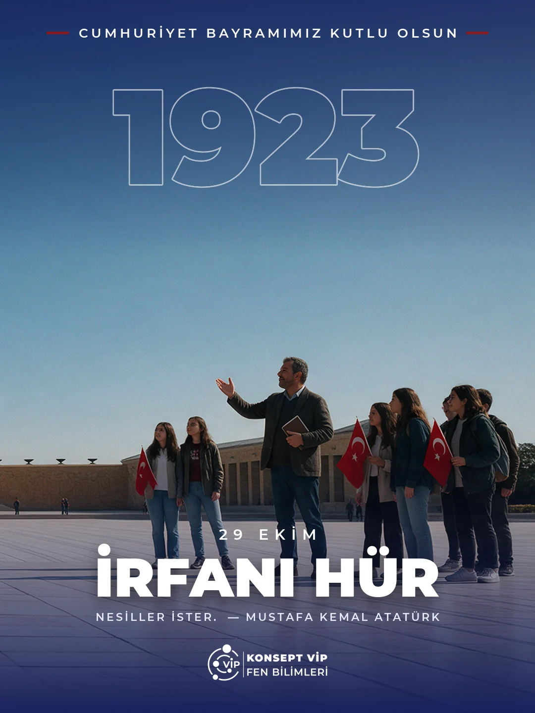 Konsept VİP · 29 Ekim Cumhuriyet Bayramı · İrfanı hür · Sosyal Medya Tasarımı