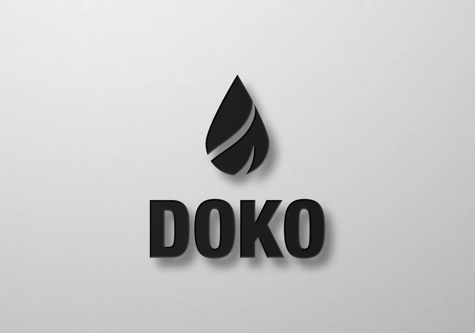 Logo Designs · Doko: a drop and a leaf merge into a single silhouette.